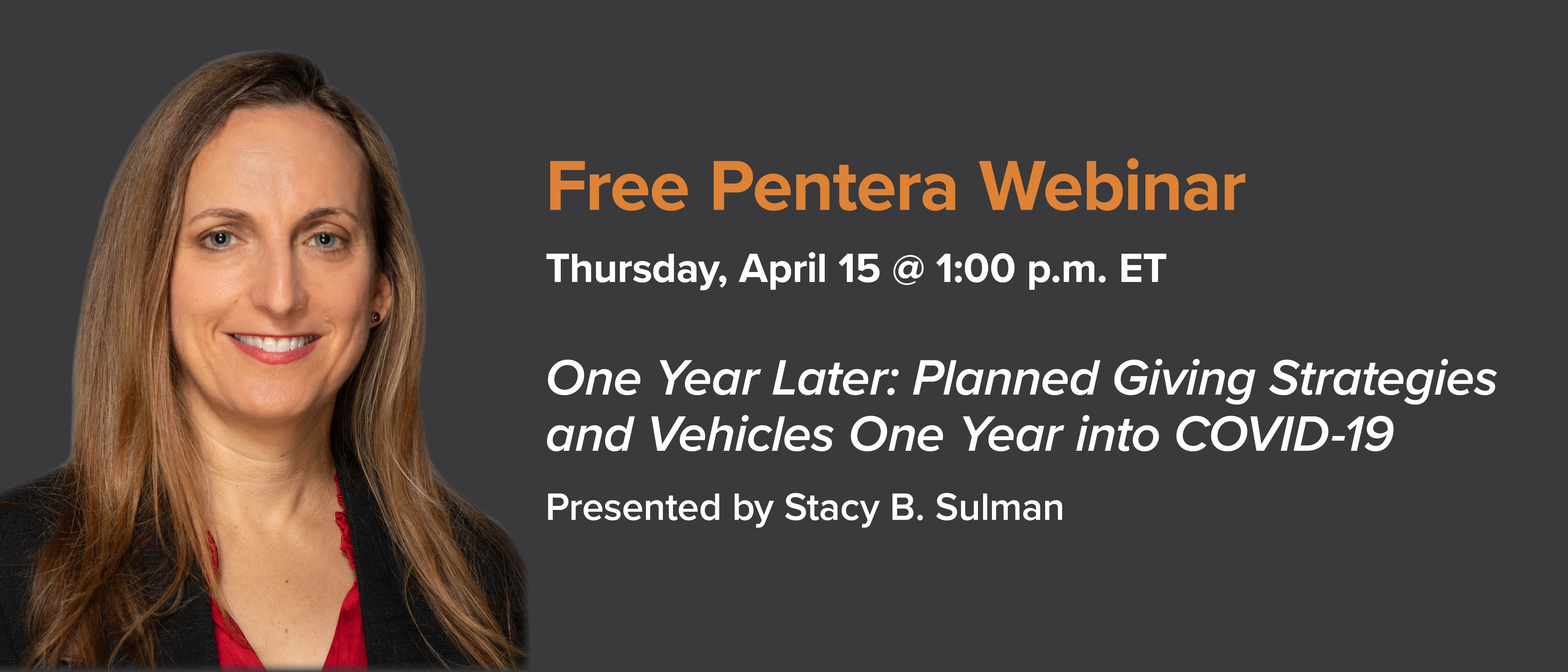 Webinar: 4/15: Stacy Sulman, 