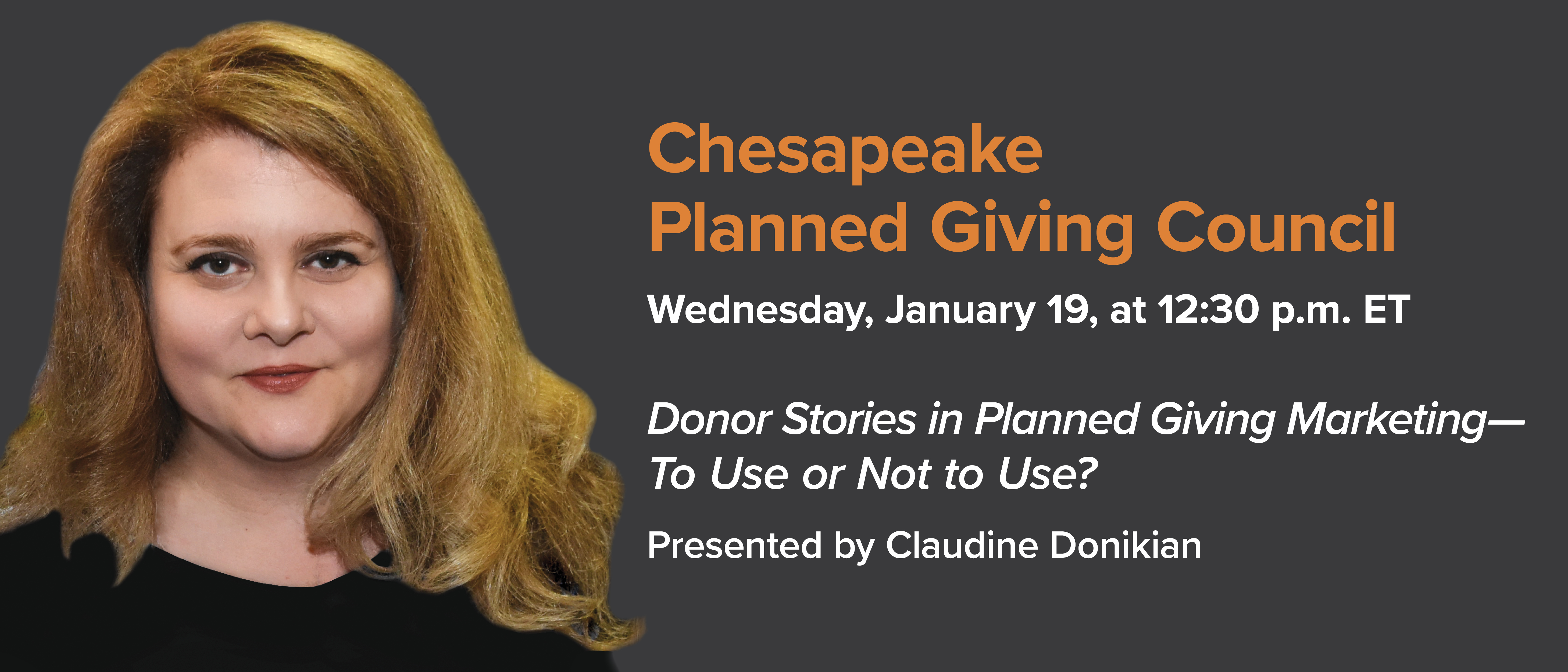 Chesapeake Planned Giving Council 1/19: Claudine Donikian Presents New Research, 